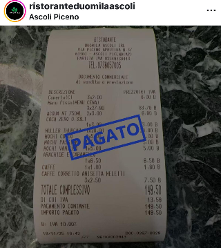 Ascoli - Cena di sushi a "scrocco", dopo il post tornano a pagare il conto